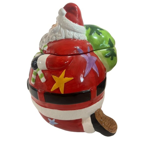 Vtg Santa Claus Cookie Jar kneeling Lrg Rare Christmas Holidays St. Nick - Picture 3 of 12